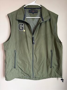 Tommy Hilfiger Olive Green Zip-Up Golf Vest Size M